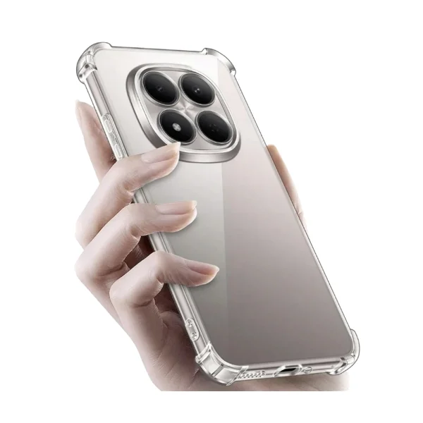 Силиконов калъф Techsuit Shockproof Clear Silicone за Xiaomi Redmi Note 15 Pro 5G, прозрачен 3
