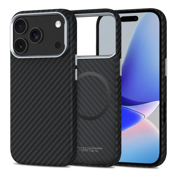 Case Tech-Protect ION Carbon MagSF for iPhone 18 Pro, black 1