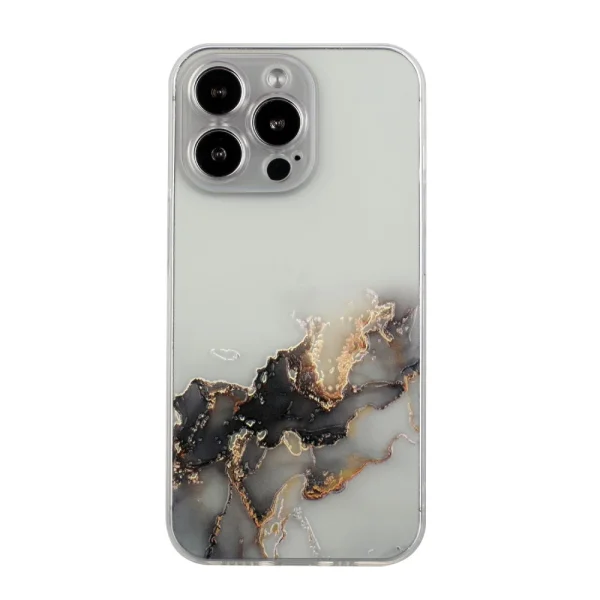 Marble silicone case for iPhone 13 Pro, Black 1
