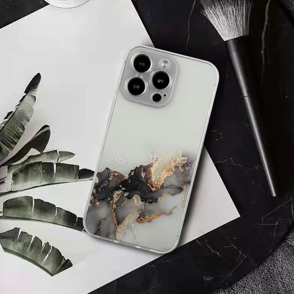 Marble silicone case for iPhone 13 Pro, Black 4