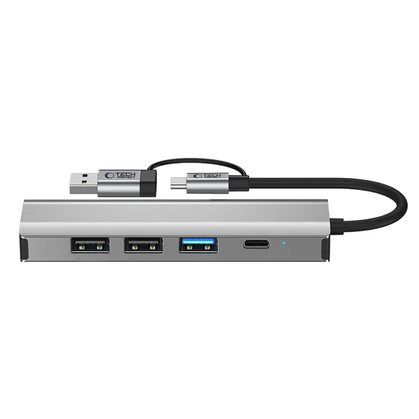 5 in 1 Adapter for Laptop Tech-Protect HB03 Hub USB -Type C, gray 4