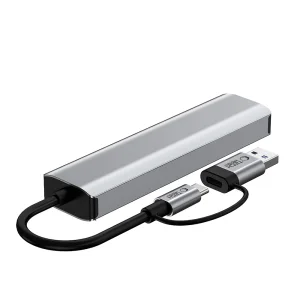 5 in 1 Adapter for Laptop Tech-Protect HB03 Hub USB -Type C, gray 5