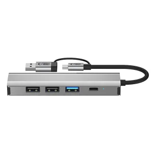 5 in 1 Adapter for Laptop Tech-Protect HB03 Hub USB -Type C, gray 4