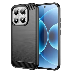 Силиконов Калъф Techsuit Carbon Silicone за Xiaomi 17, Черен
