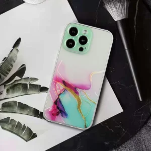 Marble silicone case for iPhone 13 Pro, Green 4