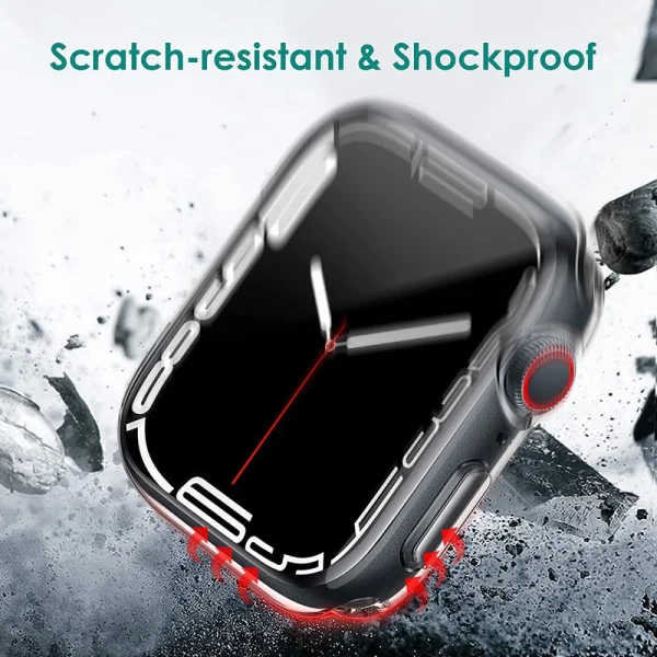Silicone case All-round Protection for Apple Watch Series 7 45mm, Transparent 4