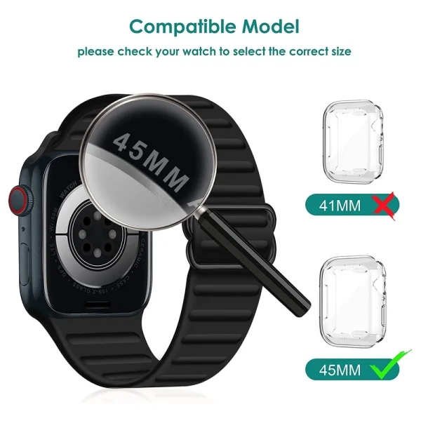 Silicone case All-round Protection for Apple Watch Series 7 45mm, Transparent 2