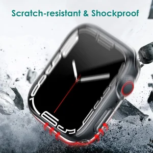 Silicone case All-round Protection for Apple Watch Series 7 45mm, Transparent 4