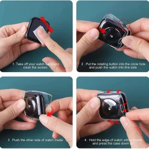 Silicone case All-round Protection for Apple Watch Series 7 45mm, Transparent 6