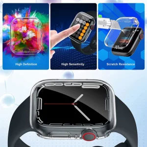 Silicone case All-round Protection for Apple Watch Series 7 45mm, Transparent 5