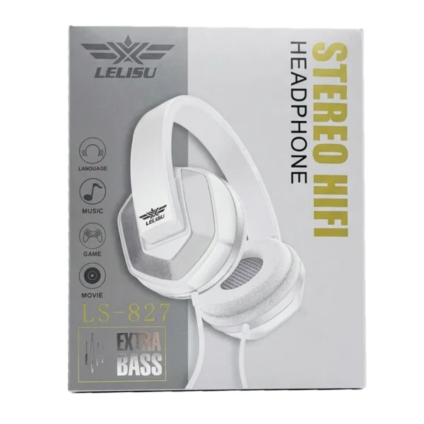 Слушалки за компютър Lelisu LS-827 с микрофон, 3.5mm, сив 2