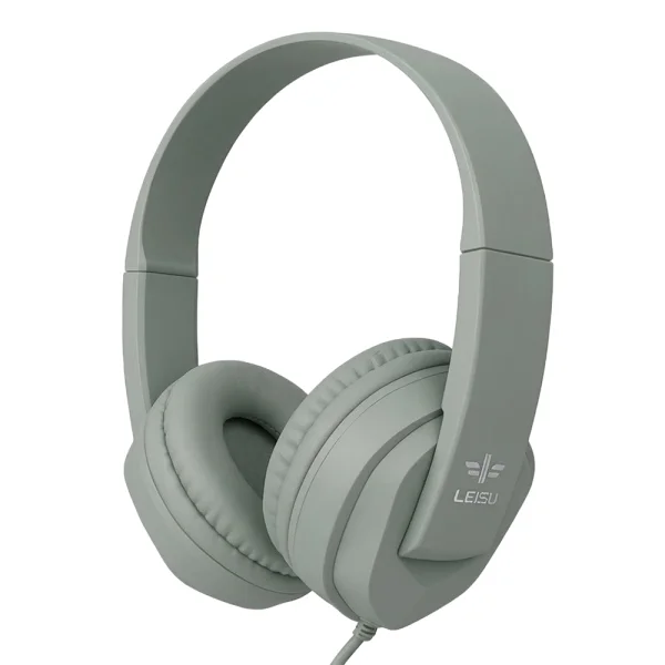 Слушалки за компютър Lelisu LS-827 с микрофон, 3.5mm, сив 1