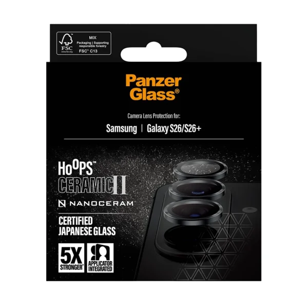 Glass Camera Protector PanzerGlass Hoops Lens Protector Ceramic II for Samsung Galaxy S26 / S26 Plus, black 5