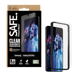 Стъклен Протектор SAFE Ultra-Wide Fit за Samsung Galaxy S26 Ultra, прозрачен