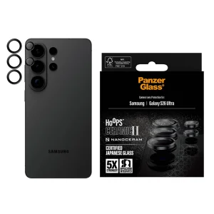 Стъклен протектор за камера PanzerGlass Hoops Lens Protector Ceramic II за Samsung Galaxy S26 Ultra, черен