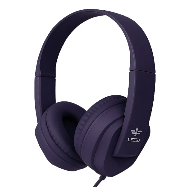Слушалки за компютър Lelisu LS-827 с микрофон, 3.5mm жак, лилав 1