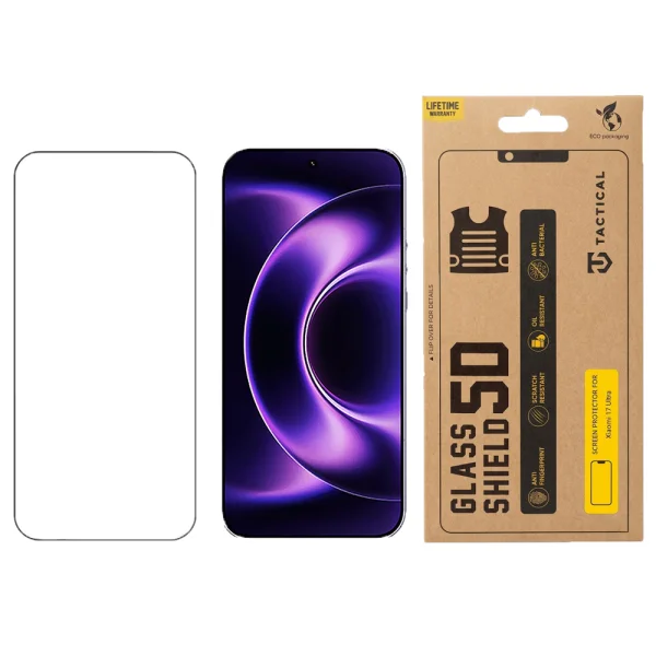 Стъклен протектор 5D Shield Tactical за Xiaomi 17 Ultra, черен 3