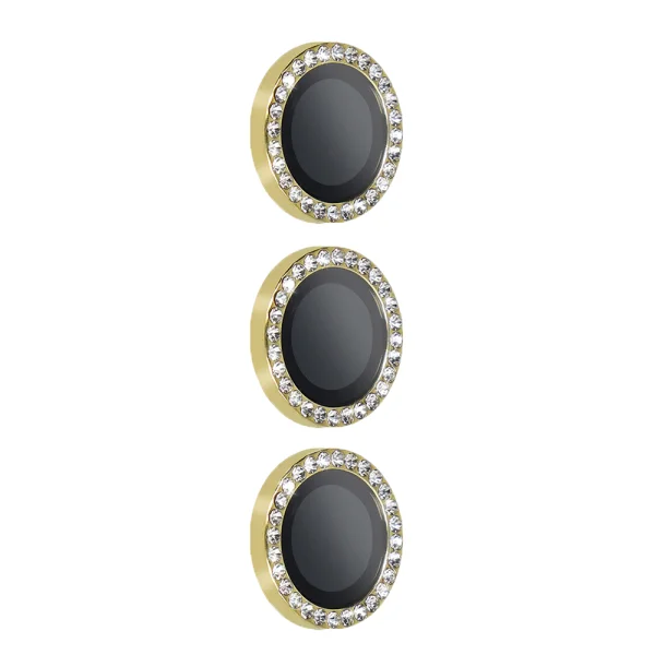 Tempered glass camera protector with stones for Samsung Galaxy S26 Plus, gold 1