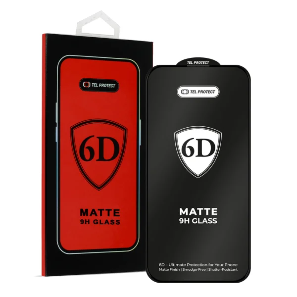Стъклен протектор 6D Matt Pro Full Glue за Iphone 16, черен 2