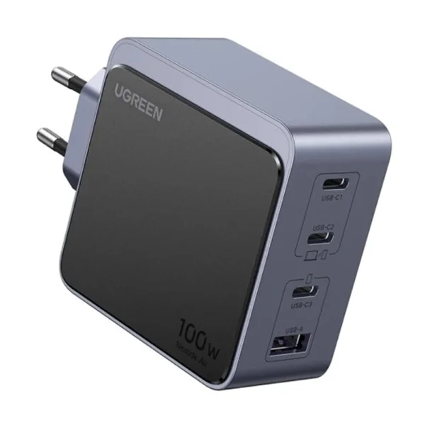 Зарядно UGREEN X565 220V, 3xUSB-C,1xUSB A,GaN,100W, сив 2