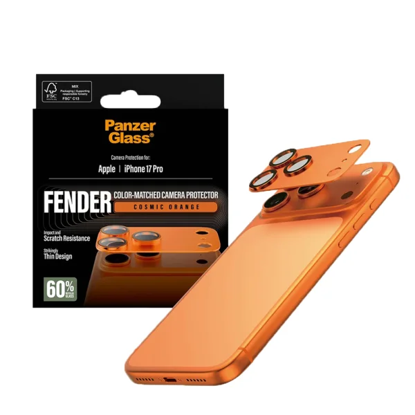Camera glass protector PanzerGlass Hoops FENDER CLP for iPhone 18 Pro, orange 3
