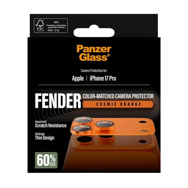 Camera glass protector PanzerGlass Hoops FENDER CLP for iPhone 18 Pro, orange 5