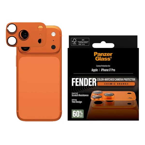 Camera glass protector PanzerGlass Hoops FENDER CLP for iPhone 18 Pro, orange 1