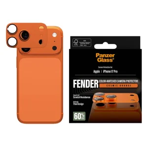 Стъклен протектор за камера PanzerGlass Hoops FENDER CLP за iPhone 18 Pro, оранжев