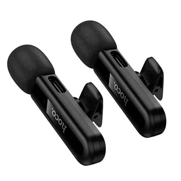 Безжични микрофони с щипка HOCO L20A, USB-C / Lightning, черен 3