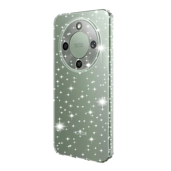 Калъф Гръб Techsuit SparkleSkin за Honor Magic8 Lite, прозрачен-брокат 2