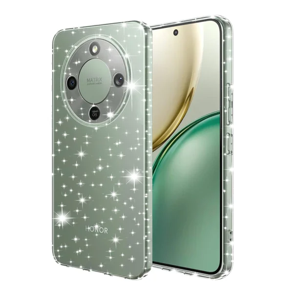 Калъф Гръб Techsuit SparkleSkin за Honor Magic8 Lite, прозрачен-брокат 1