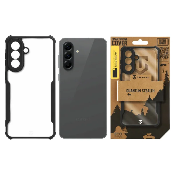 Shockproof case Tactical Quantum Stealth for Samsung Galaxy A57, transparent-black 2