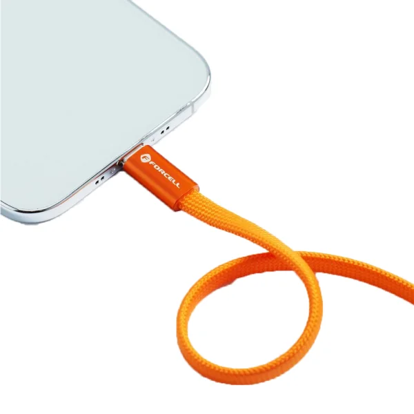 Кабел Forcell F-Energy, Type- C to Type- C, QC4.0 PD, 5A, 100W 1,2m, CCFN23, оранжев 4