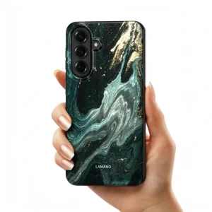 Tech-Protect Lamano MagSF Case for Samsung Galaxy A57 5G, green marble 3