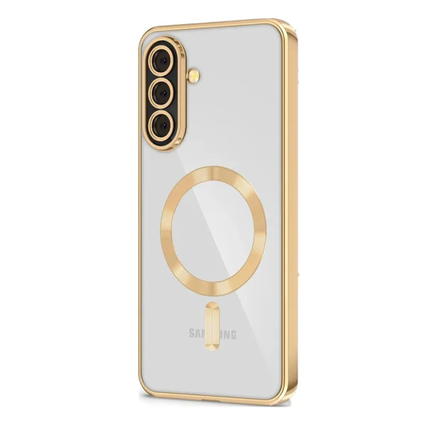 TECH-PROTECT Magflex MagSafe Silicone Case for Samsung Galaxy A57 5G, Transparent - Gold 3