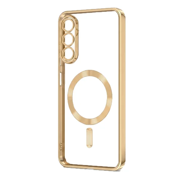 TECH-PROTECT Magflex MagSafe Silicone Case for Samsung Galaxy A57 5G, Transparent - Gold 4