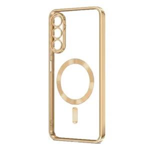 TECH-PROTECT Magflex MagSafe Silicone Case for Samsung Galaxy A57 5G, Transparent - Gold 4