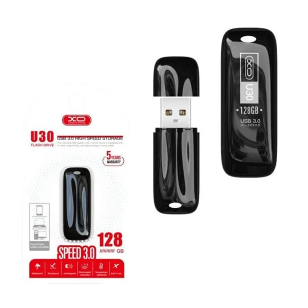Flash Drive 128GB XO, U30, USB 3.0, black 2