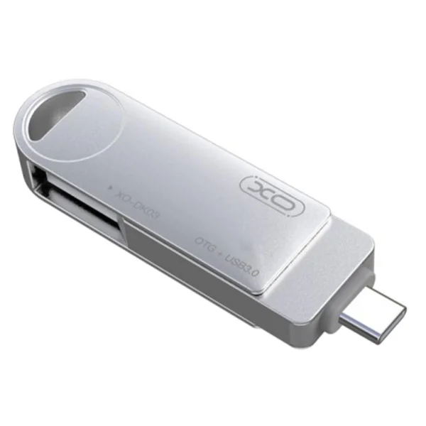Флаш памет Flash 32GB OTG XO, DK03, USB 3.0 +Type-C Rotating, сребро 3