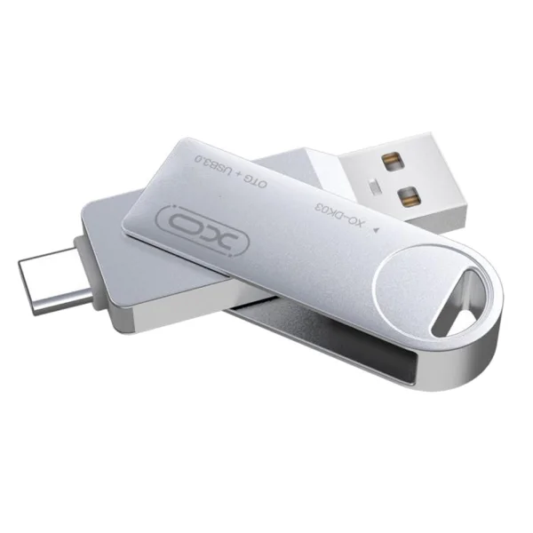 Flash Memory Flash 64GB OTG XO, DK03, USB 3.0 +Type-C Rotating, silver 1