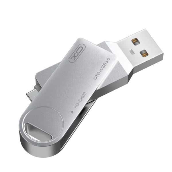 Flash Memory Flash 64GB OTG XO, DK03, USB 3.0 +Type-C Rotating, silver 2