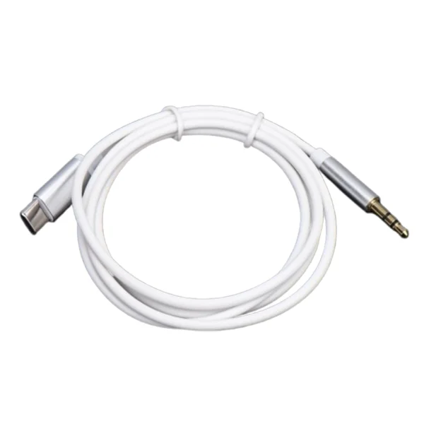 Audio cable AUX Type-C to 3,5 mm, white 2