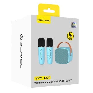 Portable speaker Blavec Bluetooth WS-07 Karaoke Party ,5W, 2 microfone, blue 4