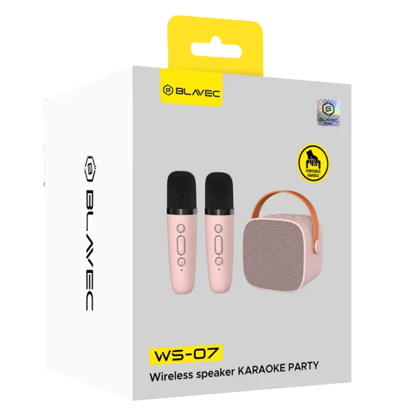 Преносима колонка Blavec Bluetooth WS-07 Karaoke Party ,5W, 2 microfone, розов 4