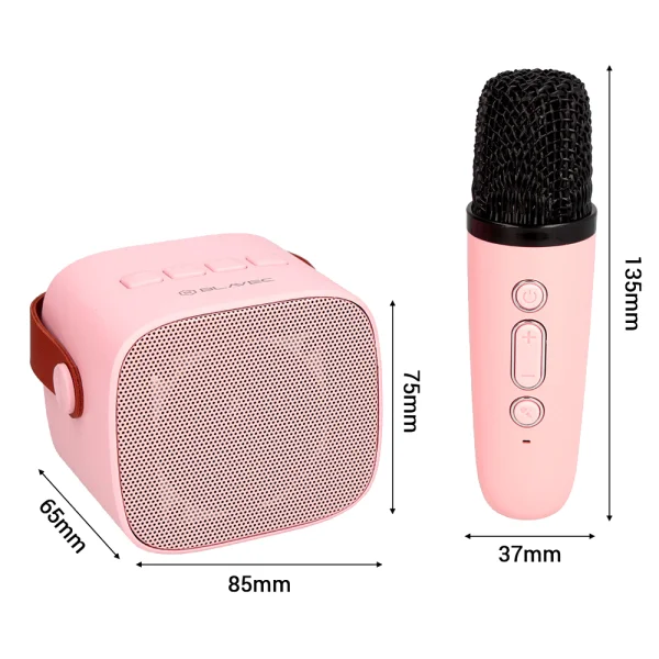 Преносима колонка Blavec Bluetooth WS-07 Karaoke Party ,5W, 2 microfone, розов 3