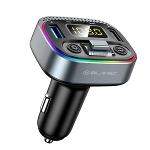 Трансмитер Blavec FM Transmitter Flash, TR-04, 2xUSB + Type C, QC3,0, 18W, PD, 30W, черен