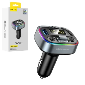 Трансмитер Blavec FM Transmitter Flash, TR-04, 2xUSB + Type C, QC3,0, 18W, PD, 30W, черен 3