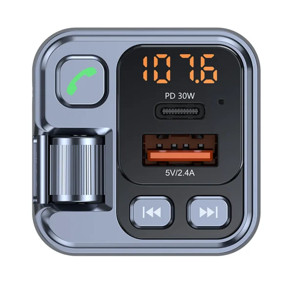 Трансмитер Blavec FM Transmitter Flash, TR-05 USB + Type C, PD, 30W, черен 2