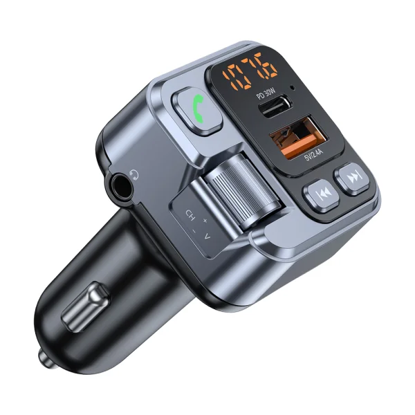 Трансмитер Blavec FM Transmitter Flash, TR-05 USB + Type C, PD, 30W, черен 3