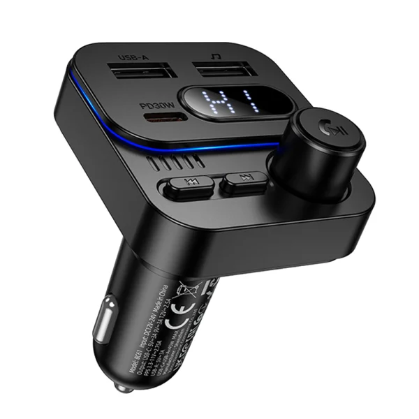 Трансмитер Borofone FM Transmitter ,BC61, Ocean, 2xUSB+Type C, PD, 45W, черен 1